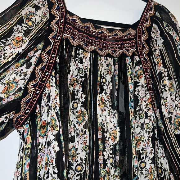 FP Free People Dance Magic Mini Dress Tunic Top Womens Sz XS Sheer Boho Flowy - Picture 13 of 13